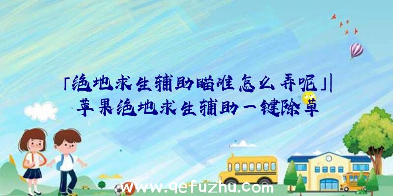 「绝地求生辅助瞄准怎么弄呢」|苹果绝地求生辅助一键除草